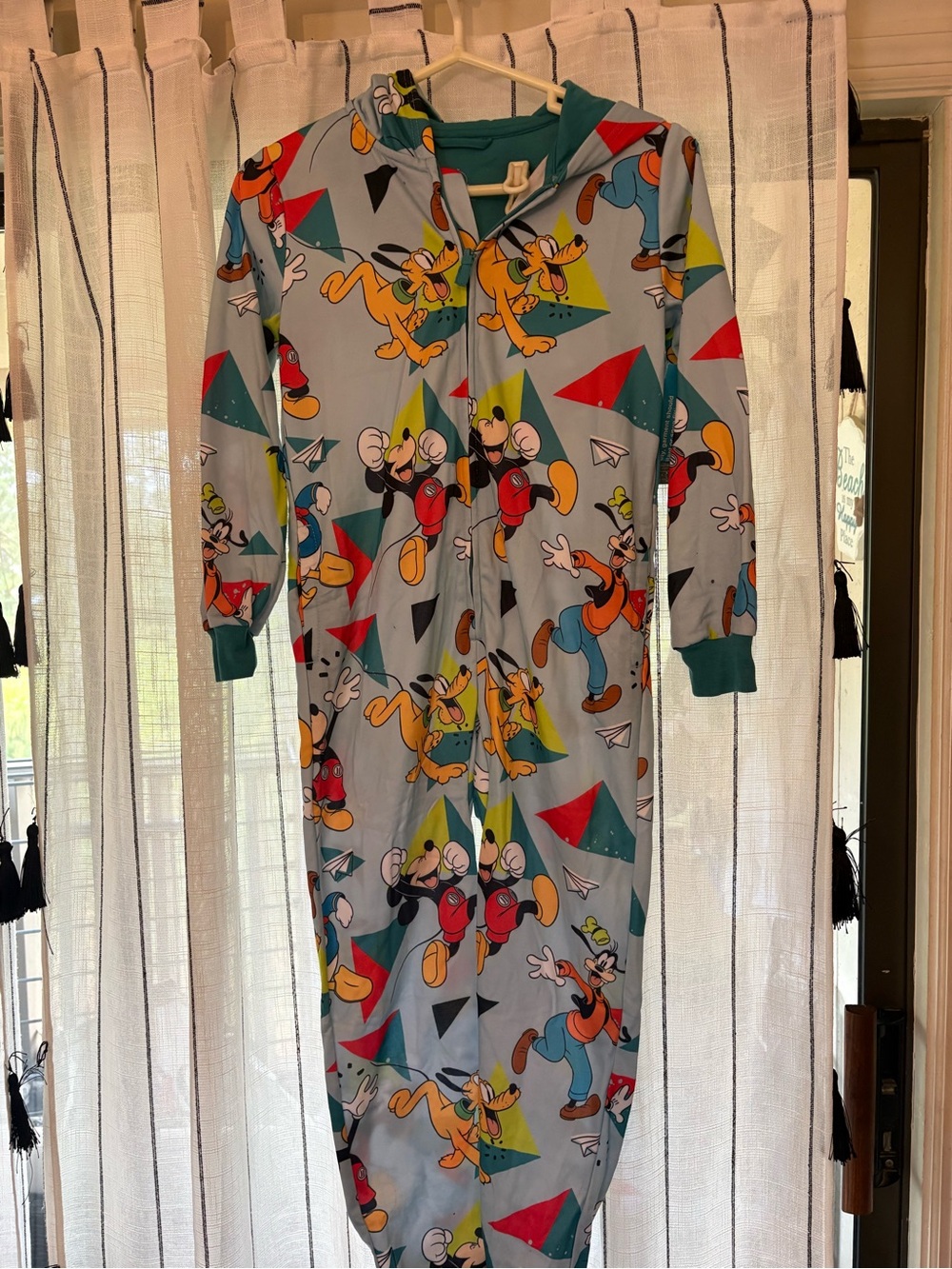 Disney Light Blue Mickey & Pluto Hooded Sleep Sack with Geometric Prints